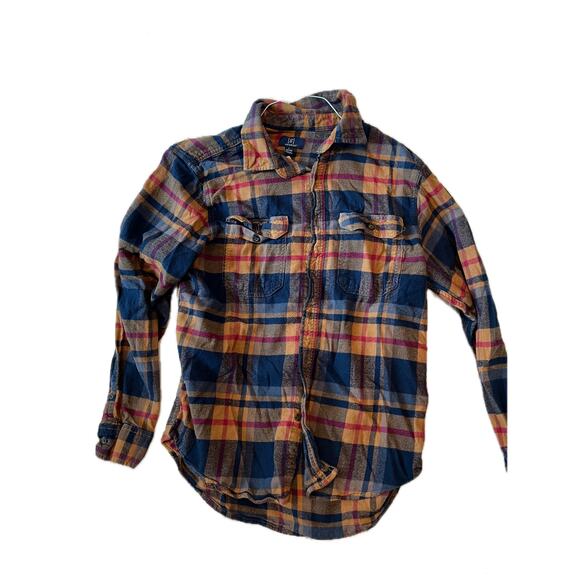 George Other - George Orange Black Checkered Flannel Mens L
